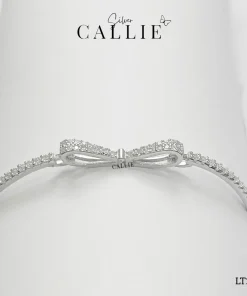 LT275 - Lắc Tay Bạc Callie Silver Nơ Nối Dây Đá Khoá Rút xi kim