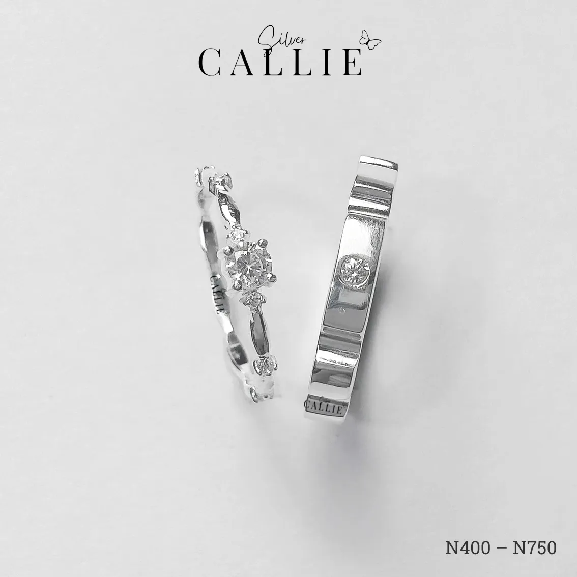 N750 - N400: Nhẫn Bạc Thiết Kế Callie Silver Công Chúa - Hình ảnh 2