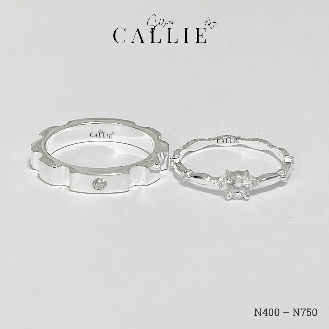 N750 - N400: Nhẫn Bạc Thiết Kế Callie Silver Công Chúa