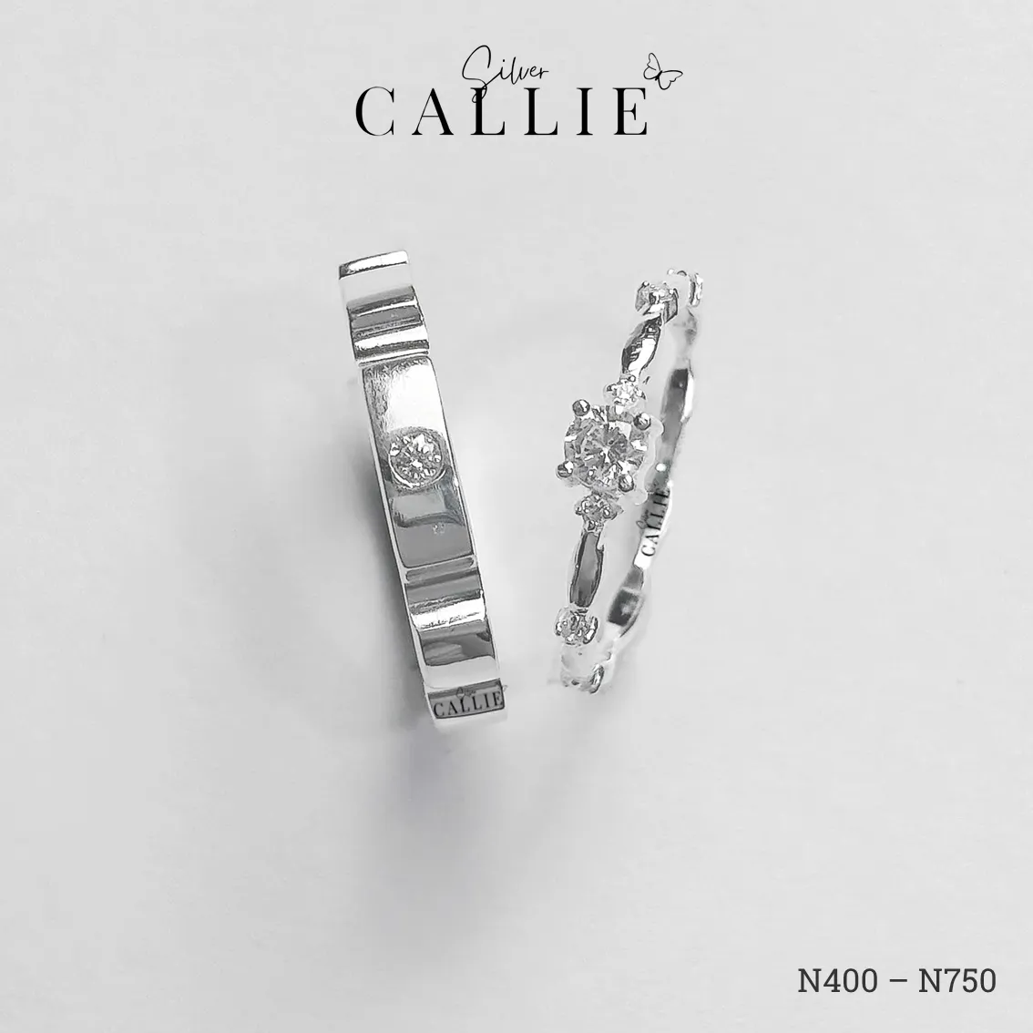 N750 - N400: Nhẫn Bạc Thiết Kế Callie Silver Công Chúa - Hình ảnh 4