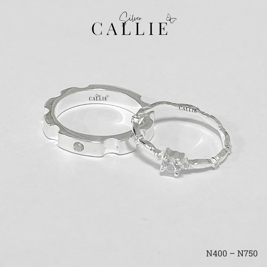 N750 - N400: Nhẫn Bạc Thiết Kế Callie Silver Công Chúa - Hình ảnh 5