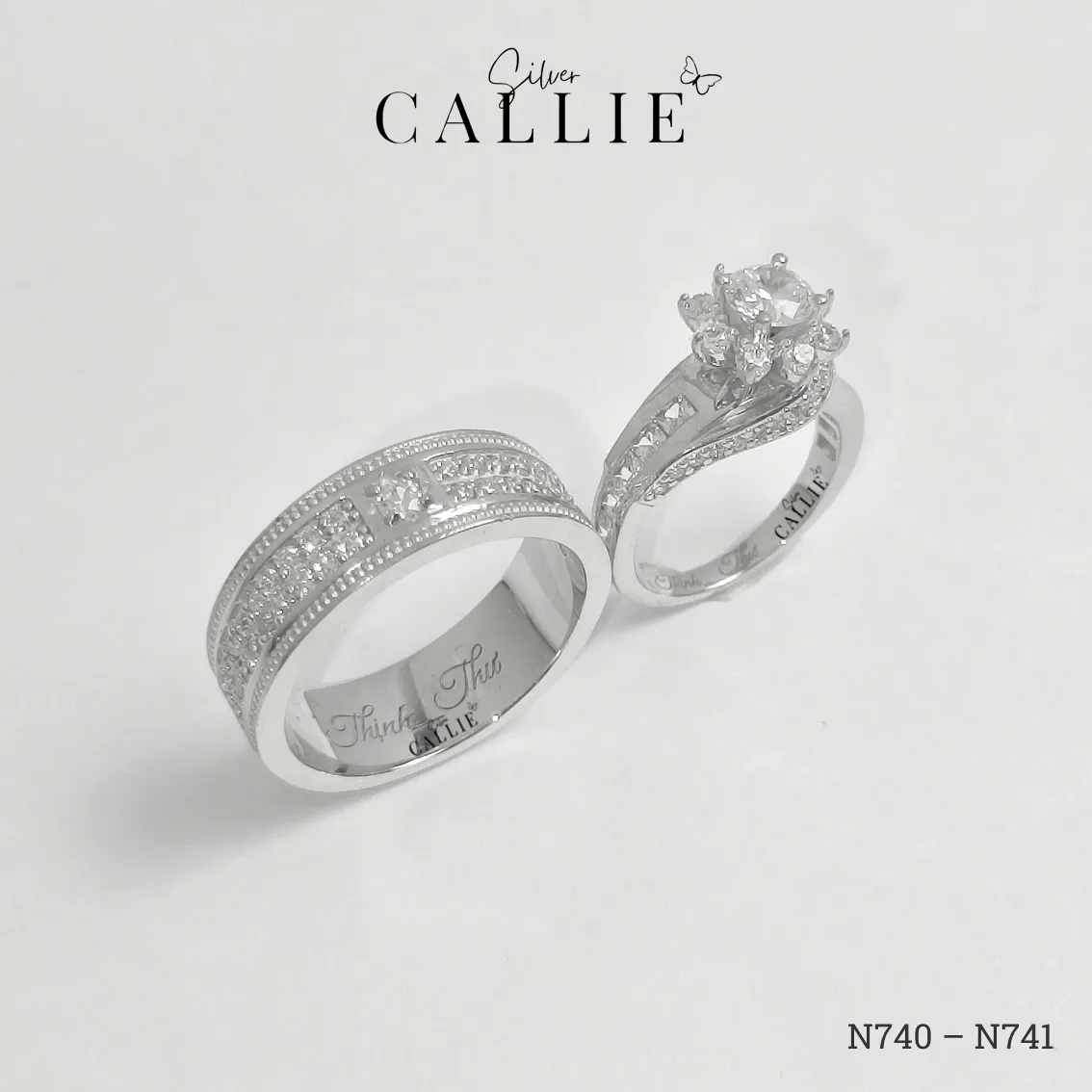 N740 - N741: Nhẫn Bạc Thiết Kế Callie Silver Bông Tuyết - Hình ảnh 2