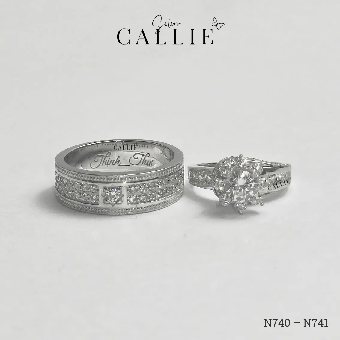 N740 - N741: Nhẫn Bạc Thiết Kế Callie Silver Bông Tuyết - Hình ảnh 3