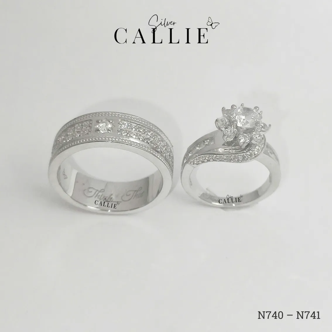 N740 - N741: Nhẫn Bạc Thiết Kế Callie Silver Bông Tuyết - Hình ảnh 5