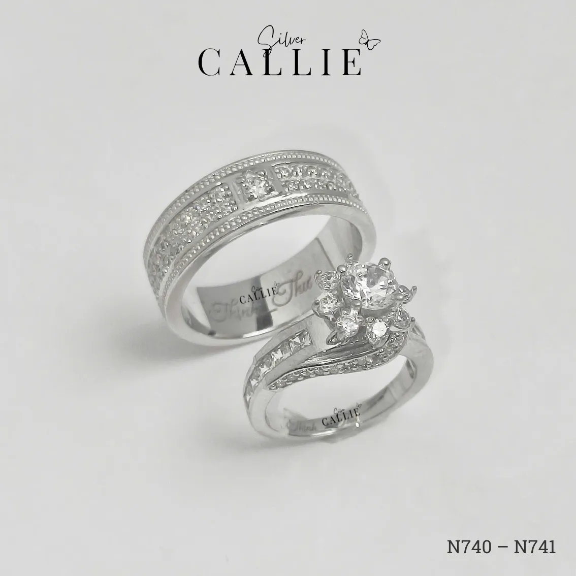 N740 - N741: Nhẫn Bạc Thiết Kế Callie Silver Bông Tuyết - Hình ảnh 6