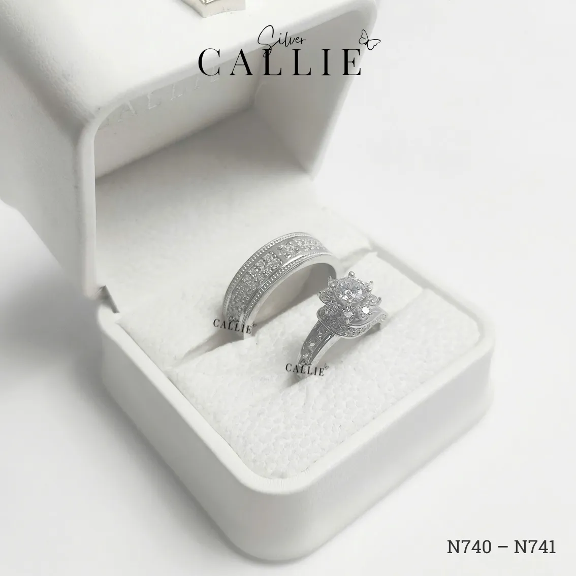 N740 - N741: Nhẫn Bạc Thiết Kế Callie Silver Bông Tuyết - Hình ảnh 8
