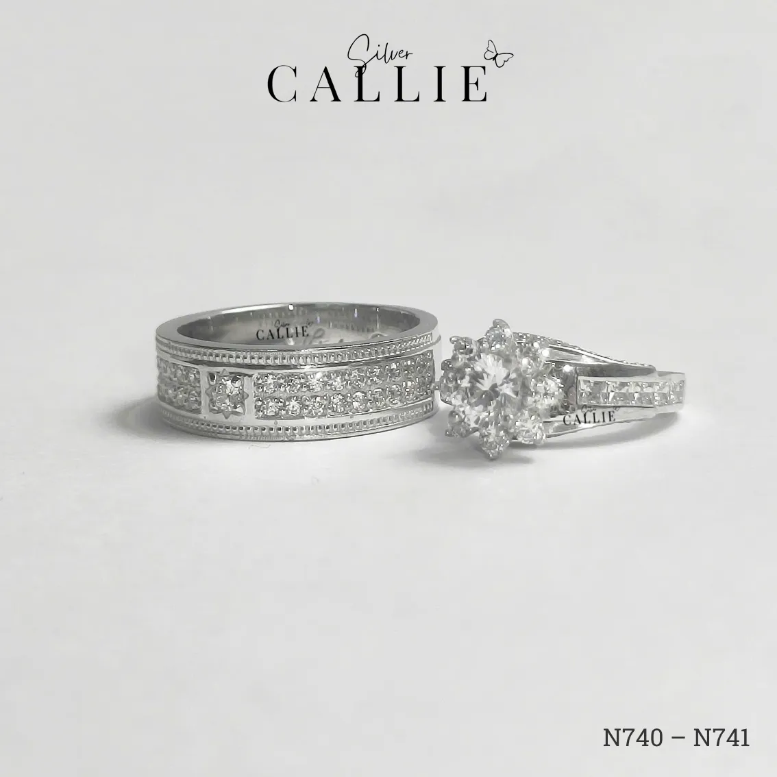 N740 - N741: Nhẫn Bạc Thiết Kế Callie Silver Bông Tuyết - Hình ảnh 7