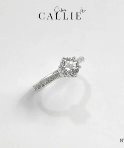 N792 - Nhẫn Bạc Callie Silver 1 Viên Chủ Đế Hoa