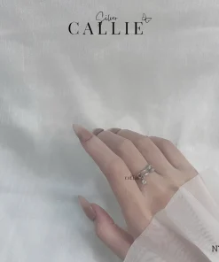 Alternative view of N795 - Nhẫn Bạc Callie Silver Safety Pin Freesize Xi Bạch Kim
