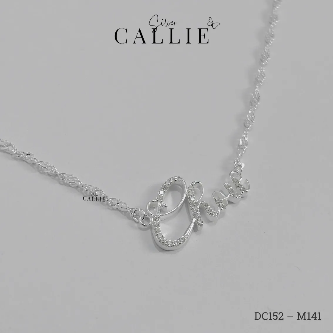 DC152 - M142: Dây chuyền thiết kế Callie Silver tên đính đá