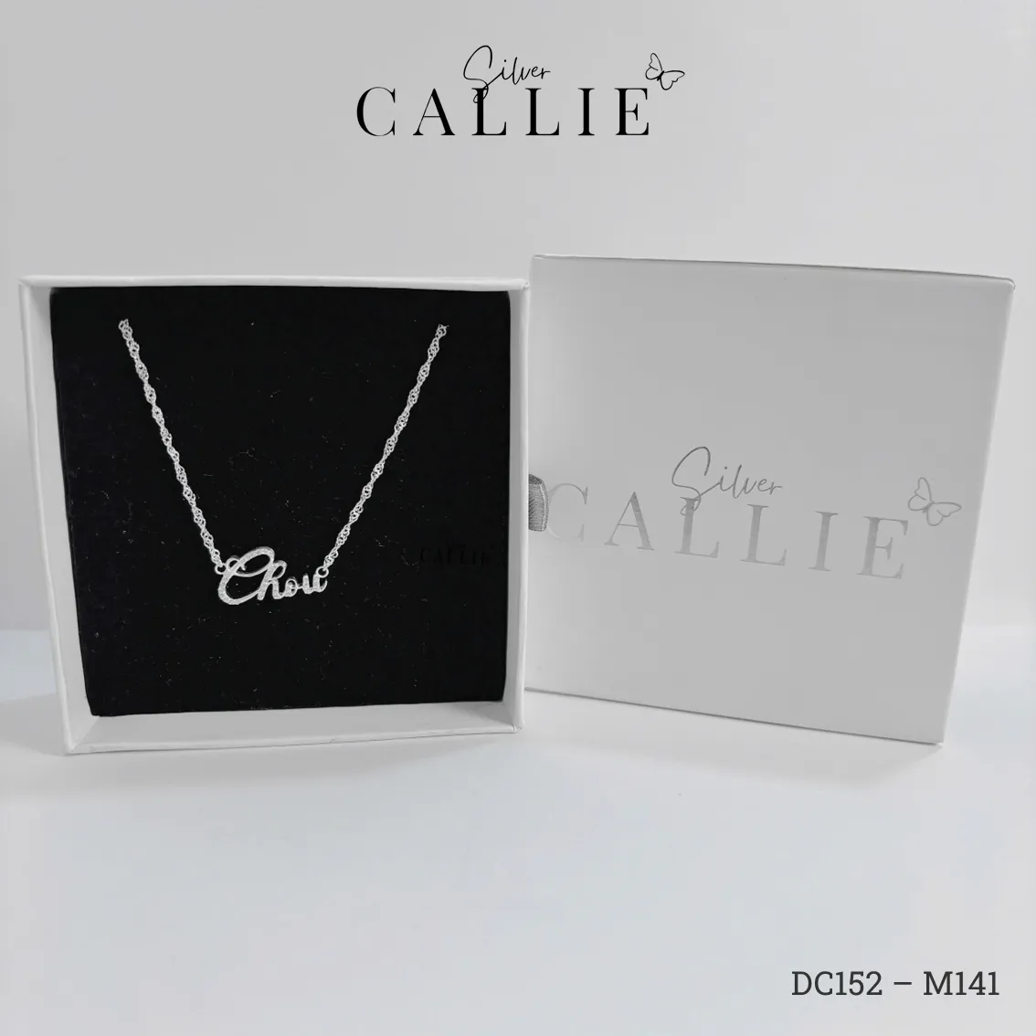 DC152 - M142: Dây chuyền thiết kế Callie Silver tên đính đá - Hình ảnh 9