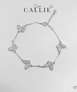 LT282 - Lắc Tay Bạc Callie Silver Xi Kim Bướm Đính Đá