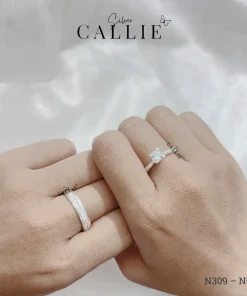 Alternative view of N588 - N309: Nhẫn Bạc Đôi Thiết Kế Callie Silver 1 Viên Chủ