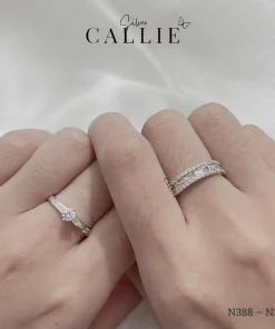 Alternative view of N388 - N389: Nhẫn bạc đôi thiết kế Callie Silver