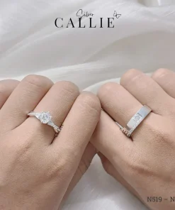 Alternative view of N519 - N731: Nhẫn Bạc Thiết Kế Callie Silver 1 Hàng Đá