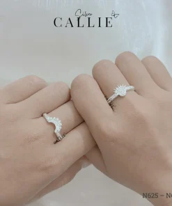 Alternative view of N625 - N626: Nhẫn Bạc Thiết Kế Callie Silver Mặt Trăng - Mặt Trời