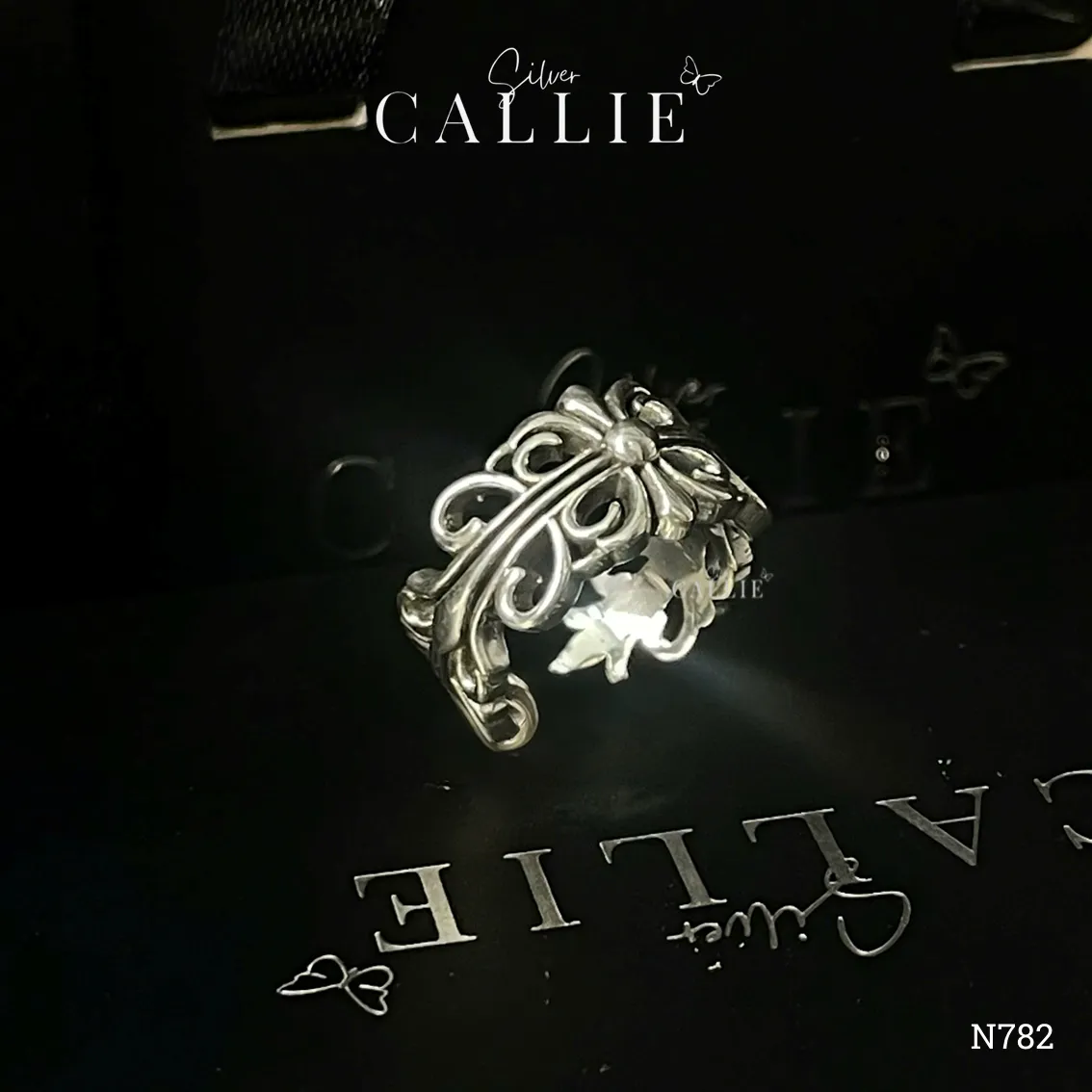 N782 - Nhẫn bạc Callie Silver nam hoạ tiết - Hình ảnh 3