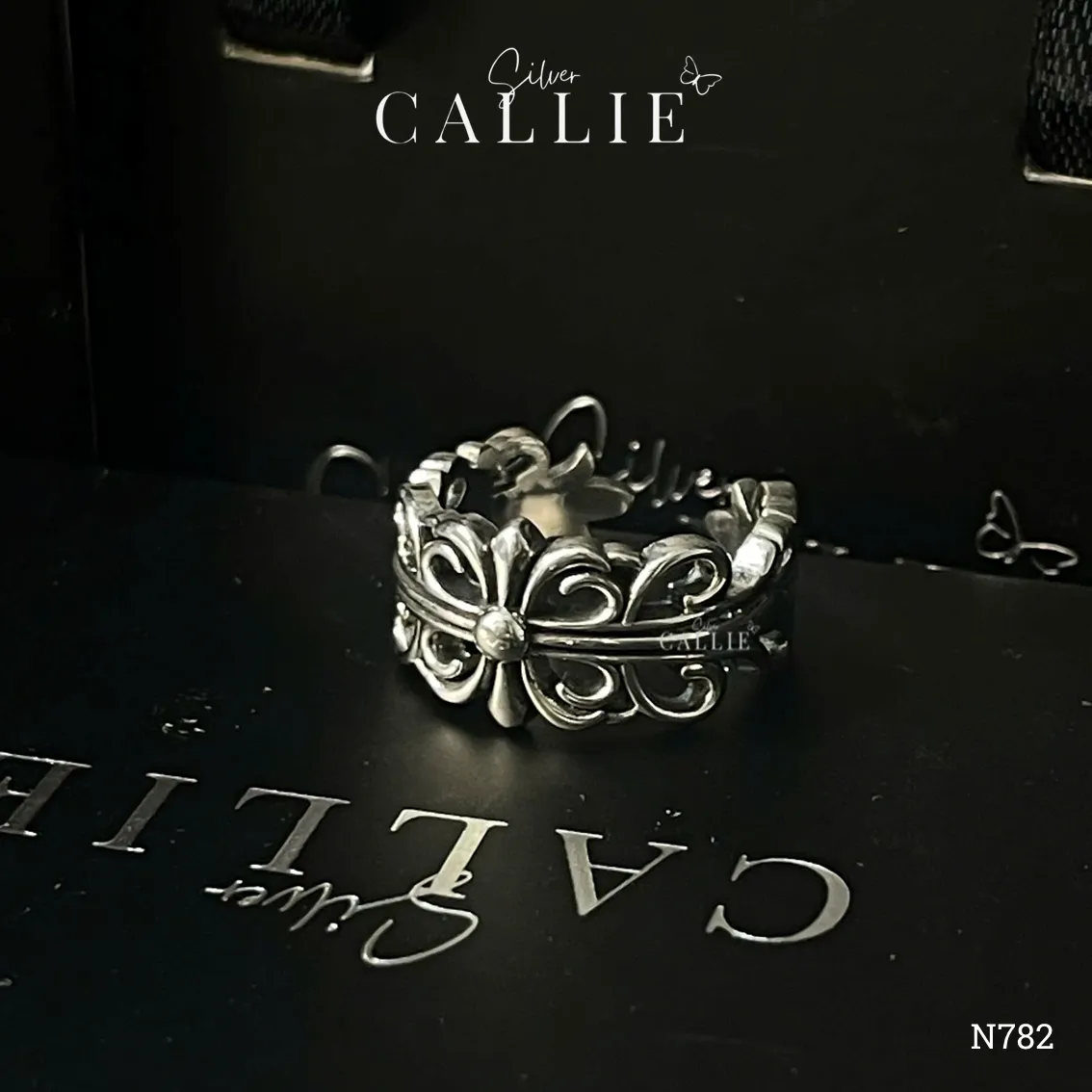 N782 - Nhẫn bạc Callie Silver nam hoạ tiết - Hình ảnh 5
