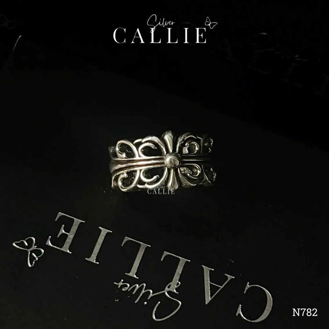 N782 - Nhẫn bạc Callie Silver nam hoạ tiết - Hình ảnh 7