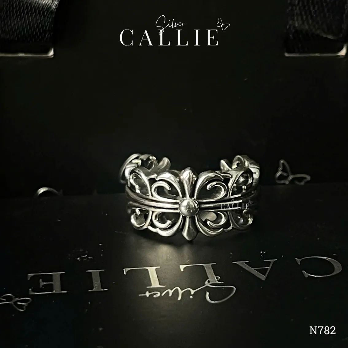 N782 - Nhẫn bạc Callie Silver nam hoạ tiết - Hình ảnh 9