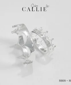 Alternative view of N809 - N810: Nhẫn Bạc Thiết Kế Callie Silver Vương Miện