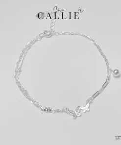 LT285 - Lắc tay bạc Callie Silver dây đôi bướm kèm charm bi