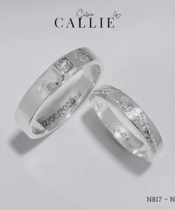 N817 - N818: Nhẫn Bạc Thiết Kế Callie Silver Đính Đá
