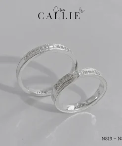 Alternative view of N819 - N820: Nhẫn Bạc Thiết Kế Callie Silver Thánh Giá Viền Bi