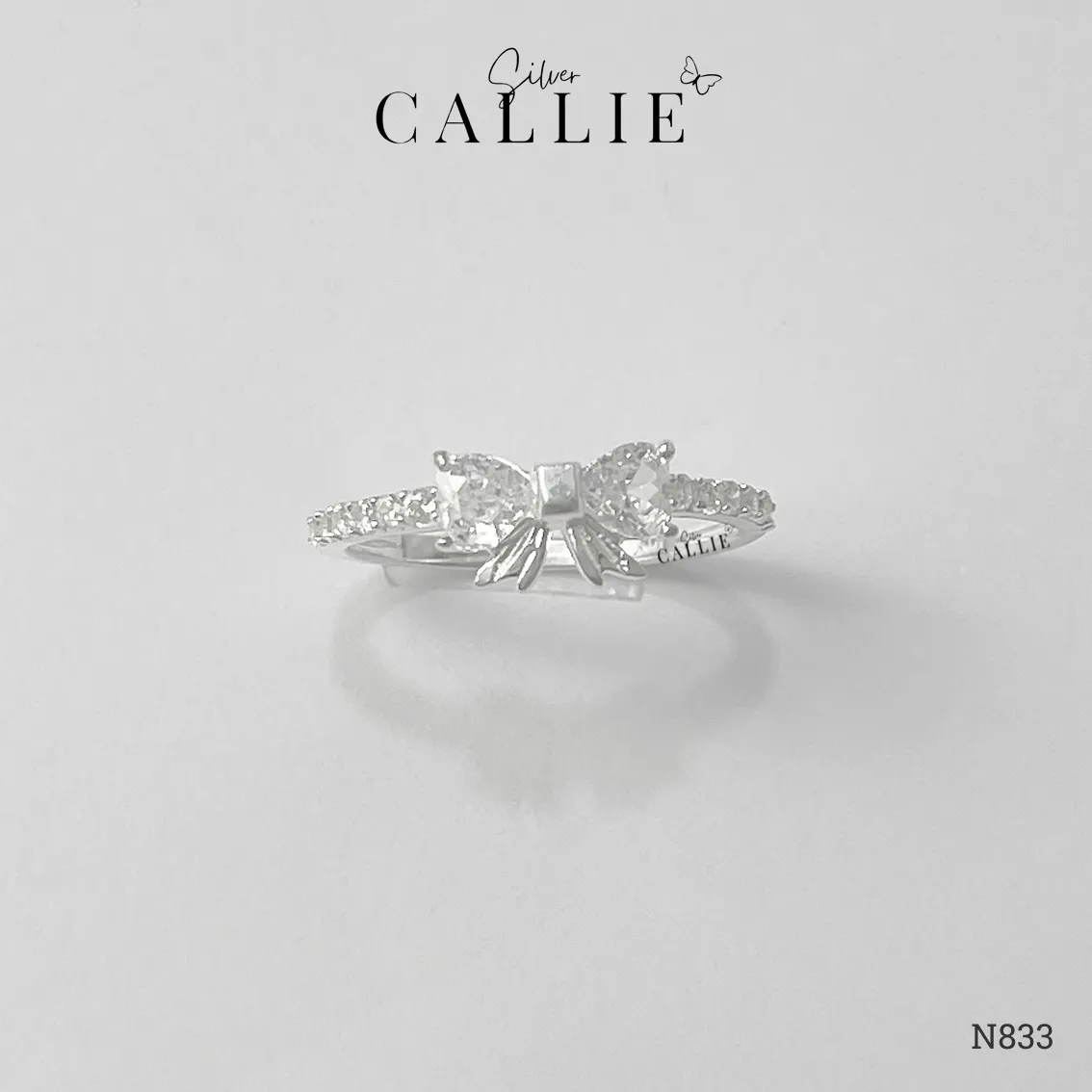 N833 - Nhẫn bạc Callie Silver nơ đính đá - Image 6