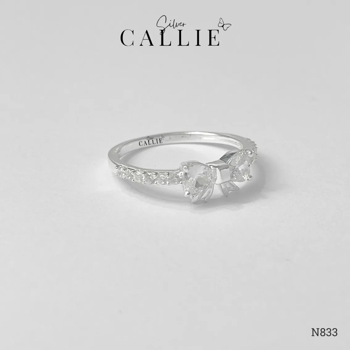 N833 - Nhẫn bạc Callie Silver nơ đính đá - Image 7
