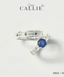 Alternative view of N824 - N825: Nhẫn Bạc Thiết Kế Callie Silver Đai Cổ Điển