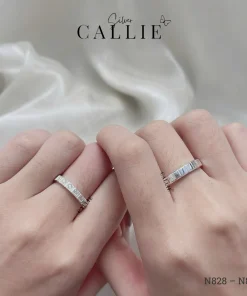 Alternative view of N828 - N804: Nhẫn Bạc Thiết Kế Callie Silver Hình Khối Đính Đá