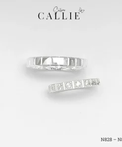 N828 - N804: Nhẫn Bạc Thiết Kế Callie Silver Hình Khối Đính Đá