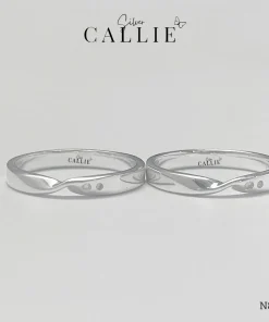 N829 - Nhẫn Bạc Thiết Kế Callie Silver Xoắn Đính Đá