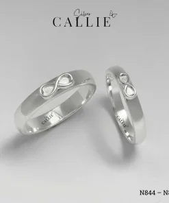 N844 - N845: Nhẫn Đôi Bạc Thiết Kế Callie Silver Mặt Vô Cực