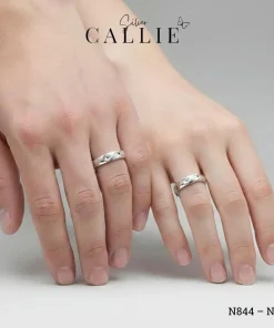 Alternative view of N844 - N845: Nhẫn Đôi Bạc Thiết Kế Callie Silver Mặt Vô Cực