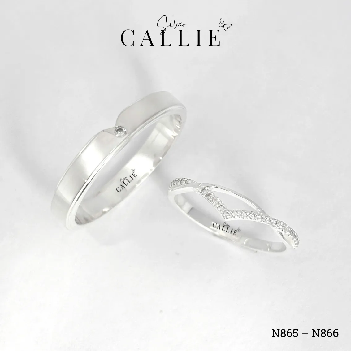N865 - N866: Nhẫn bạc thiết kế Callie Silver ghép đôi - Image 5