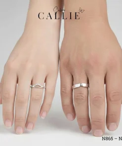 Alternative view of N865 - N866: Nhẫn bạc thiết kế Callie Silver ghép đôi