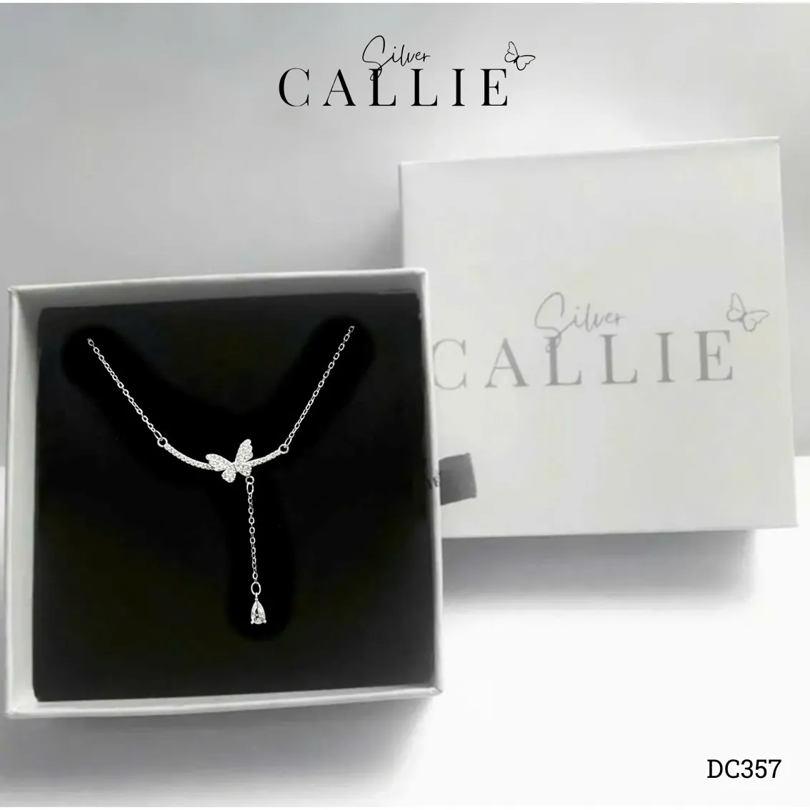 DC357 - Dây chuyền bạc Callie Silver mặt bướm treo đá - Image 9