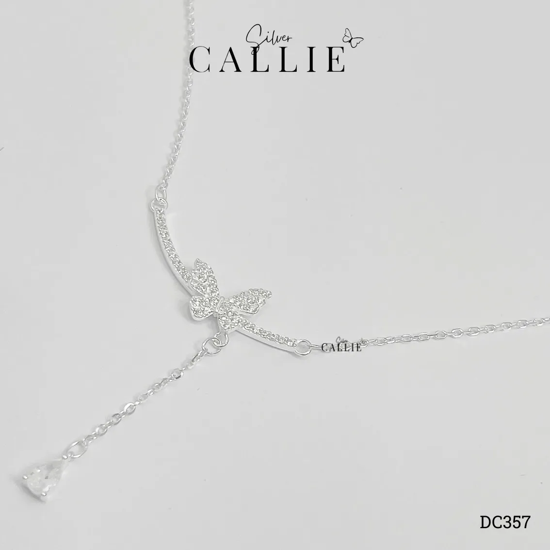 DC357 - Dây chuyền bạc Callie Silver mặt bướm treo đá - Image 8