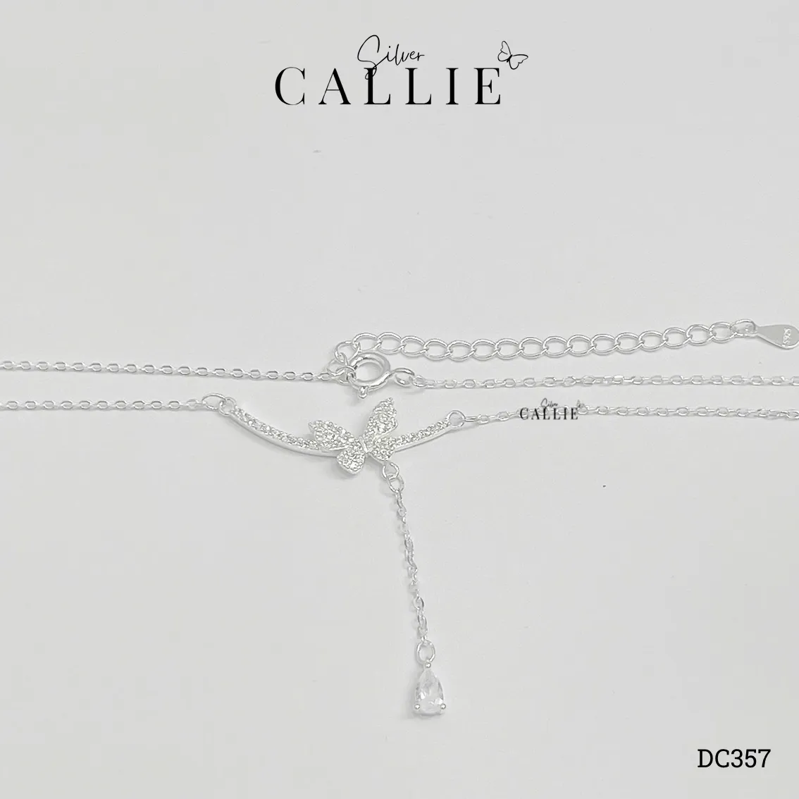 DC357 - Dây chuyền bạc Callie Silver mặt bướm treo đá - Image 7