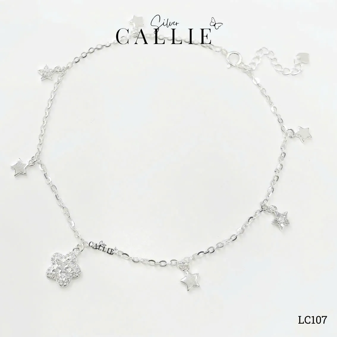 LC107 - Lắc chân bạc Callie Silver ngôi sao - Image 3