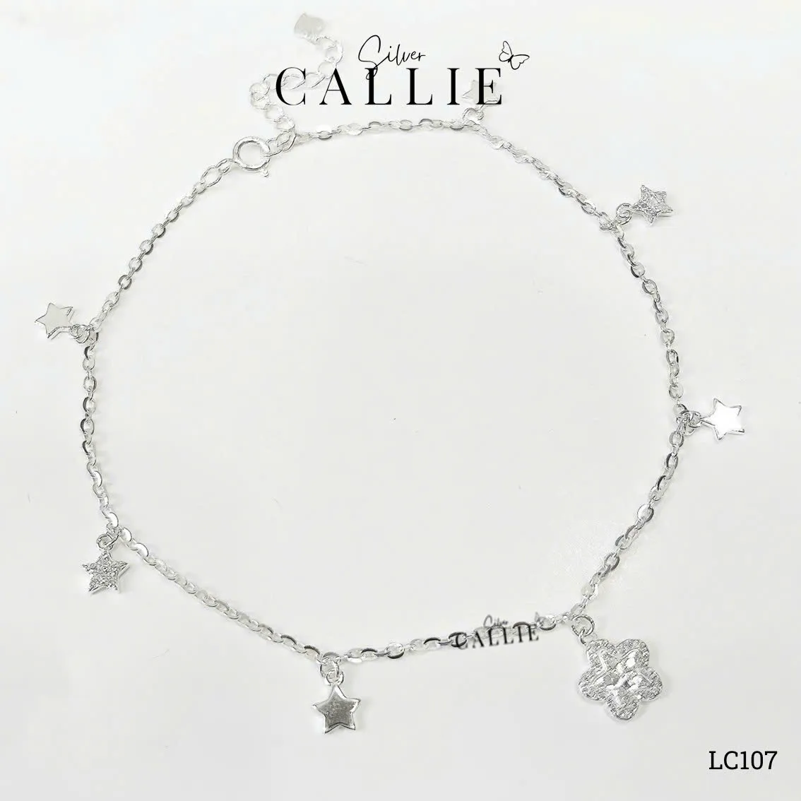 LC107 - Lắc chân bạc Callie Silver ngôi sao - Image 4