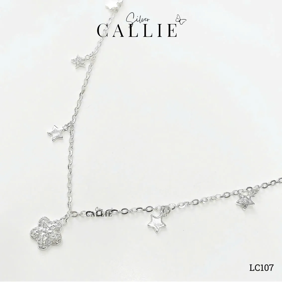 LC107 - Lắc chân bạc Callie Silver ngôi sao - Image 5