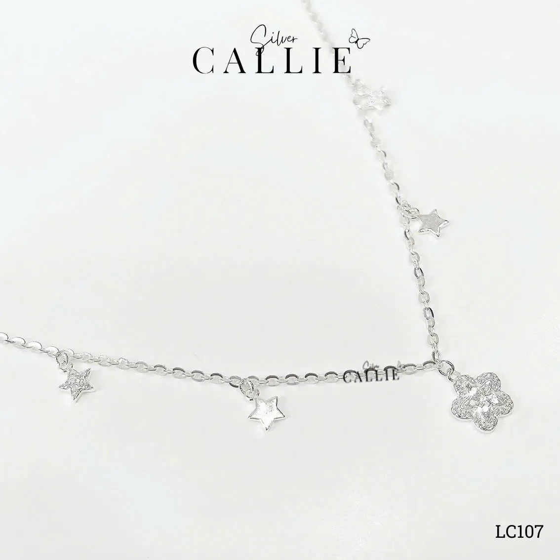 LC107 - Lắc chân bạc Callie Silver ngôi sao - Image 6