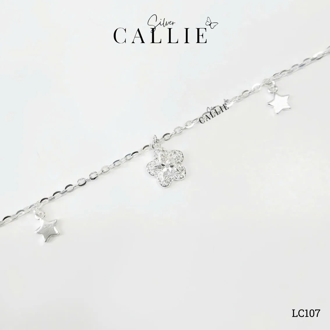 LC107 - Lắc chân bạc Callie Silver ngôi sao - Image 8