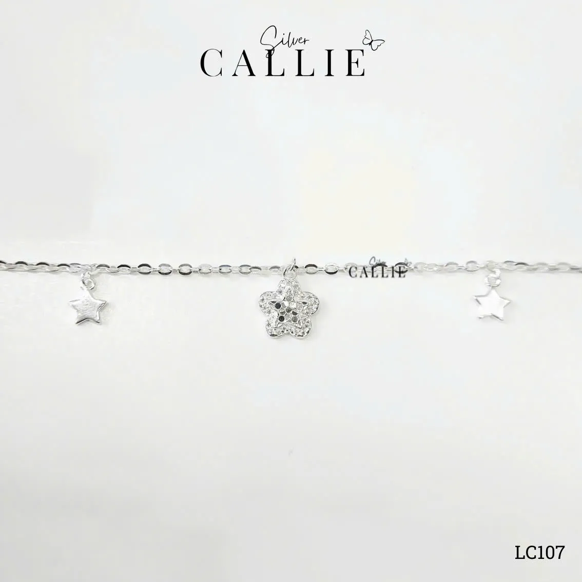 LC107 - Lắc chân bạc Callie Silver ngôi sao - Image 9