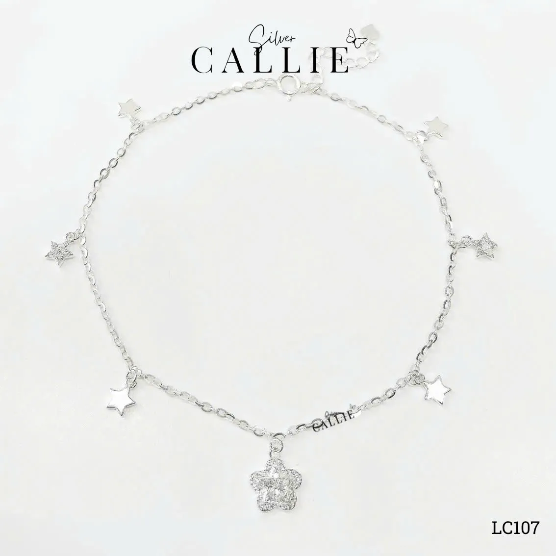 LC107 - Lắc chân bạc Callie Silver ngôi sao