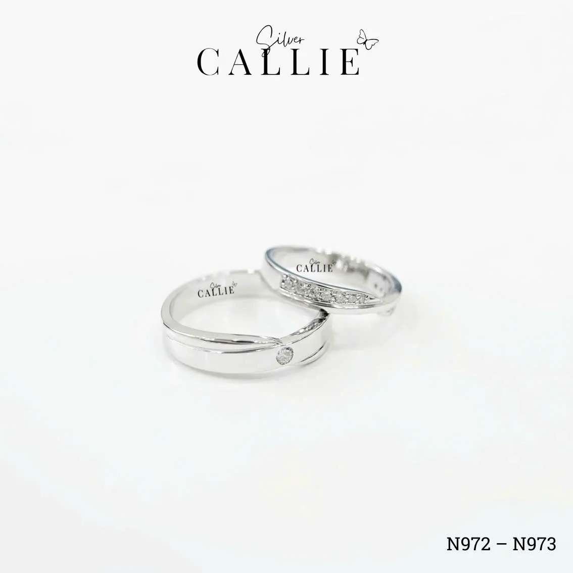 N972 - N973: Nhẫn Bạc Thiết Kế Callie Silver Đai Chéo - Hình ảnh 5
