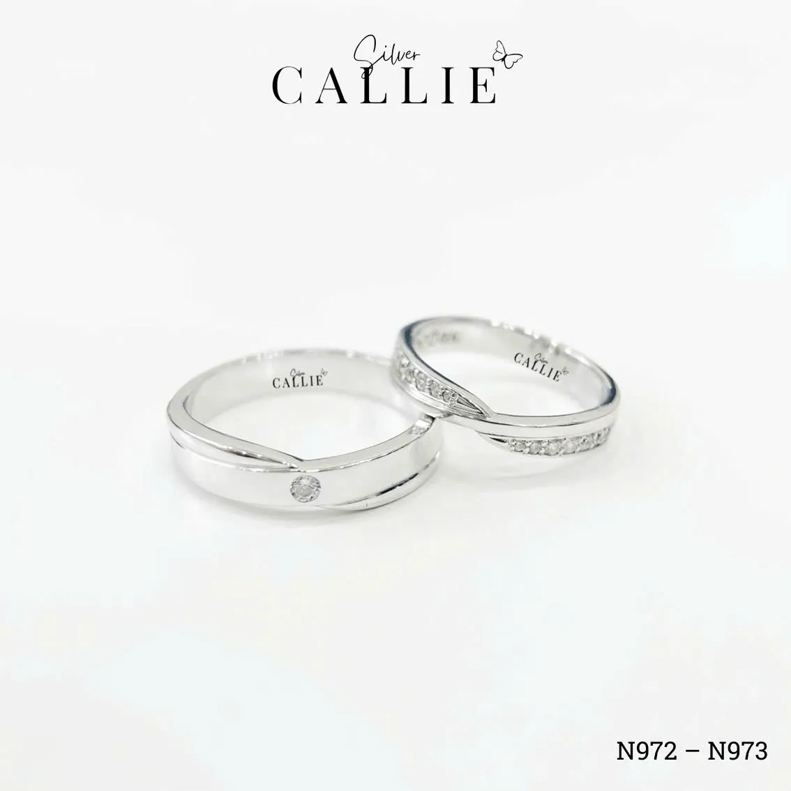 N972 - N973: Nhẫn Bạc Thiết Kế Callie Silver Đai Chéo - Hình ảnh 6